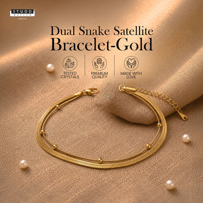 Dual Snake Satellite Bracelet [Gold ]