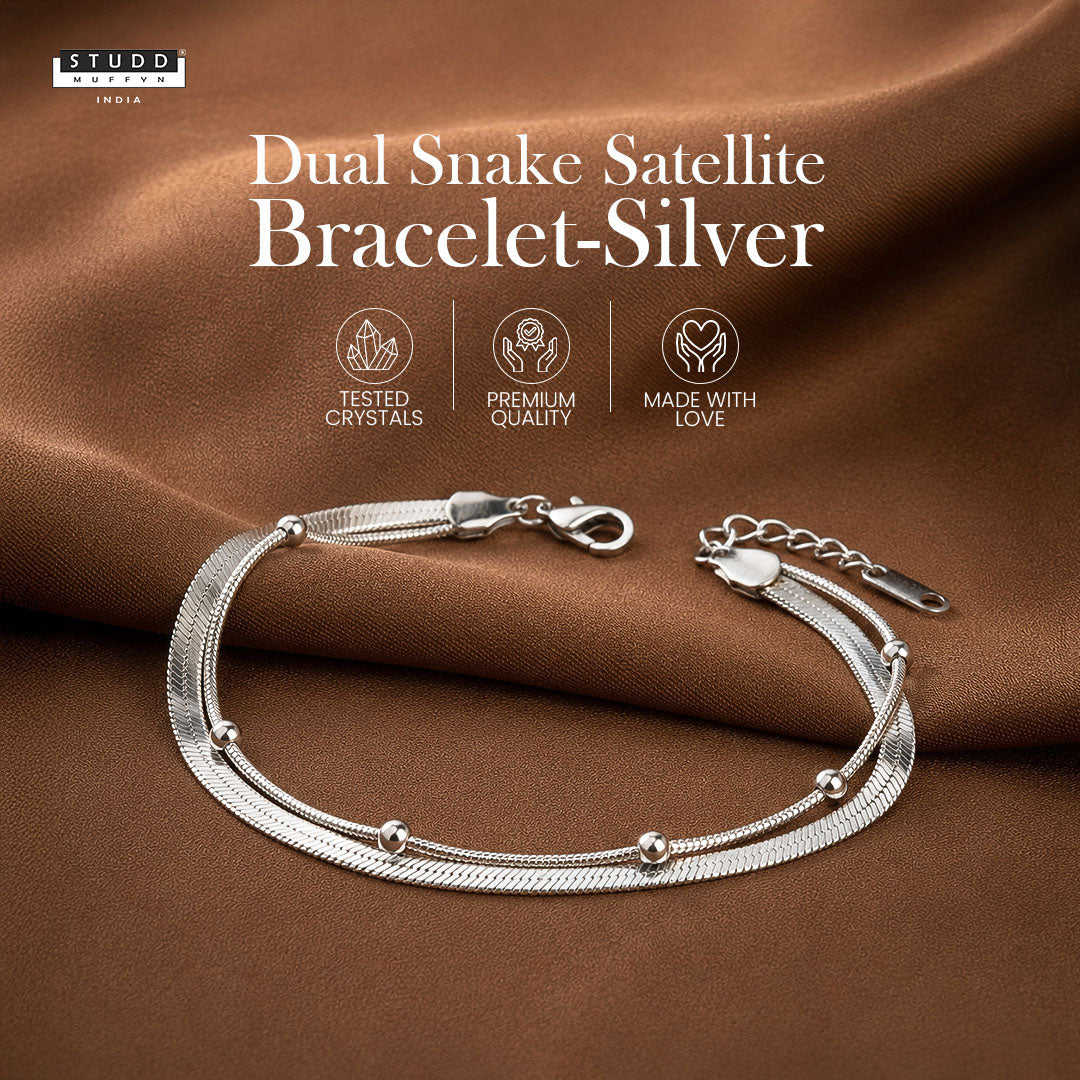 Dual Snake Satellite Bracelet [ Silver ]