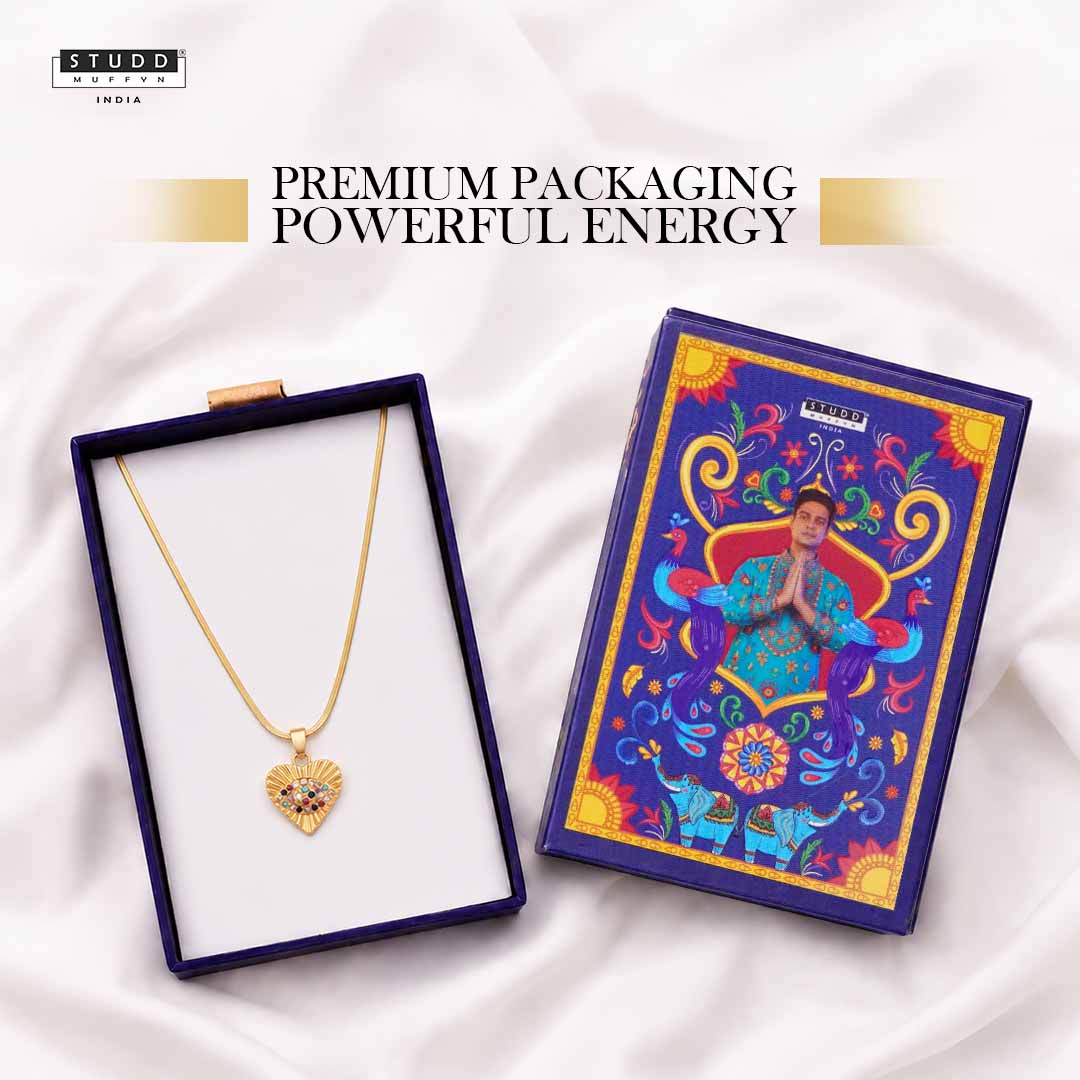 Crystal Pendant Eye of Affection - 24K Gold Plated [ With Velore Snake Chain]