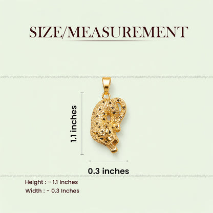 Fierce Tiger Pendant - 24k Gold Toned