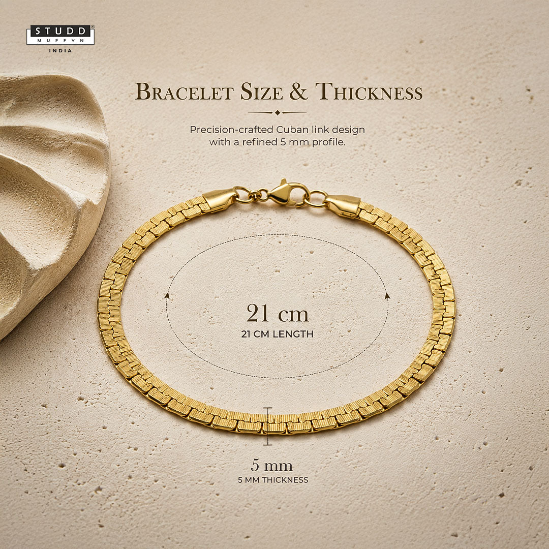 Flat Brick Bracelet – 24K Gold Tone
