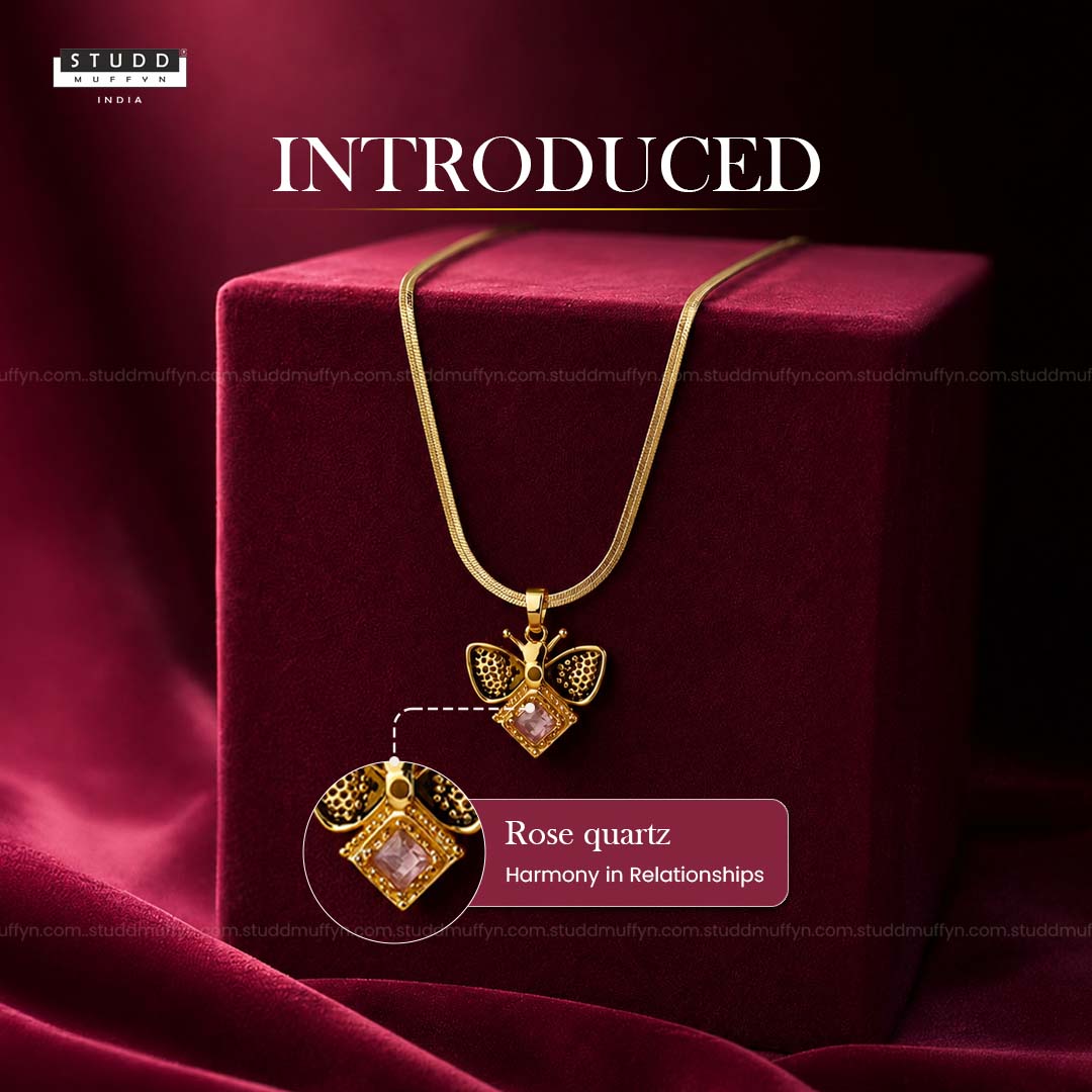FreeFlow Butterfly Crystal Pendant – 24K Gold Tone Plated [ With Chain ]