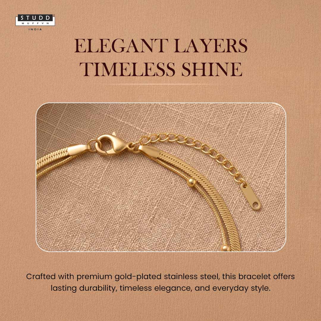 Dual Snake Satellite Bracelet [Gold ]