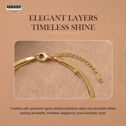 Dual Snake Satellite Bracelet [Gold ]