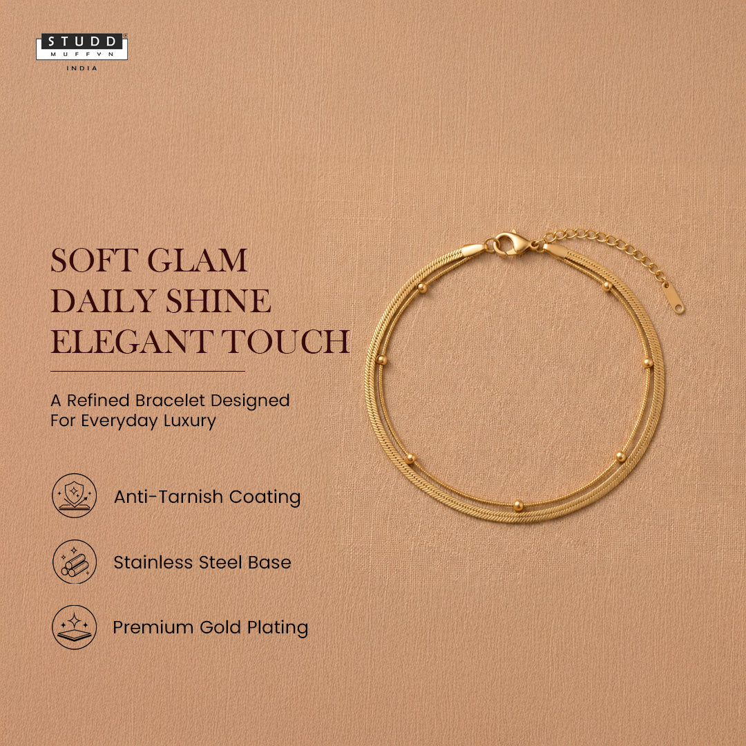Dual Snake Satellite Bracelet [Gold ]