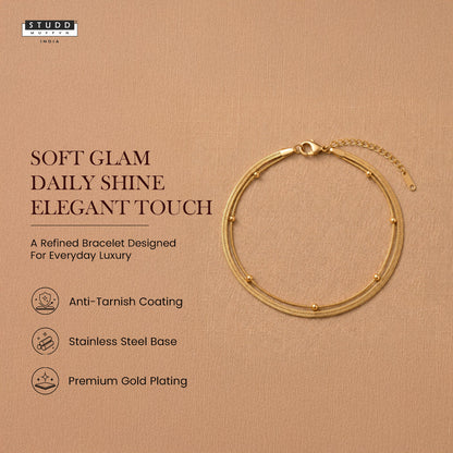 Dual Snake Satellite Bracelet [Gold ]