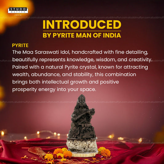 Goddess Saraswati on Pyrite Geode I Miniature Series