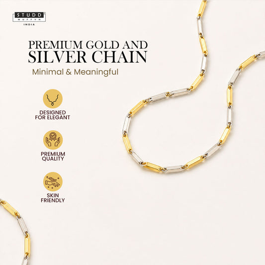 Gold and Silver Rice Chain 3MM