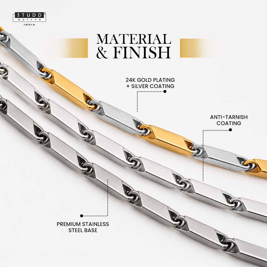 Gold and Silver Rice Chain 3MM