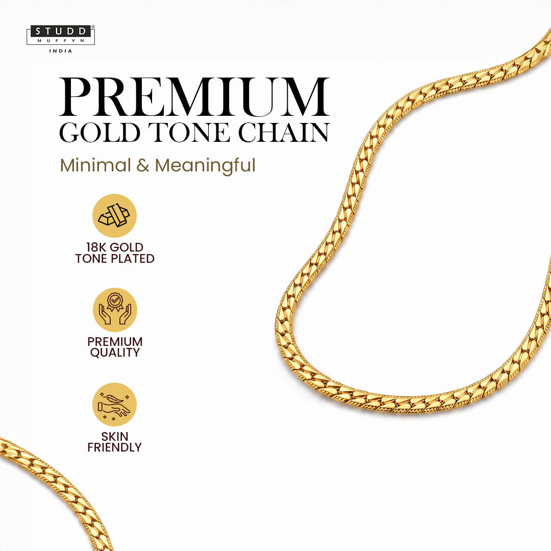 Gold Braided Flat Chain [ 55cm ]