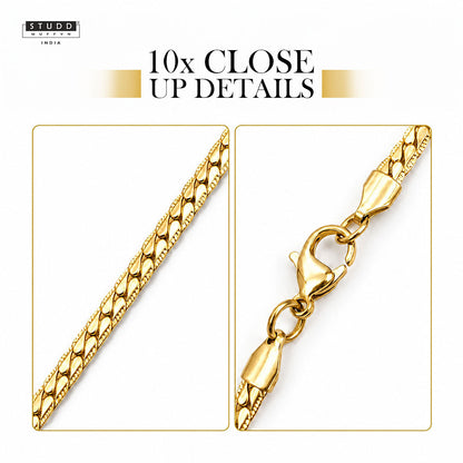 Gold Braided Flat Chain [ 55cm ]