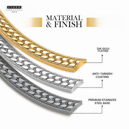 Gold Braided Flat Chain [ 55cm ]