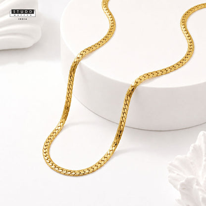 Gold Braided Flat Chain [ 55cm ]