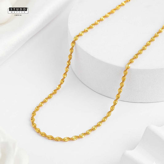 Golden Twisted Chain - 24K Gold Tone Plated