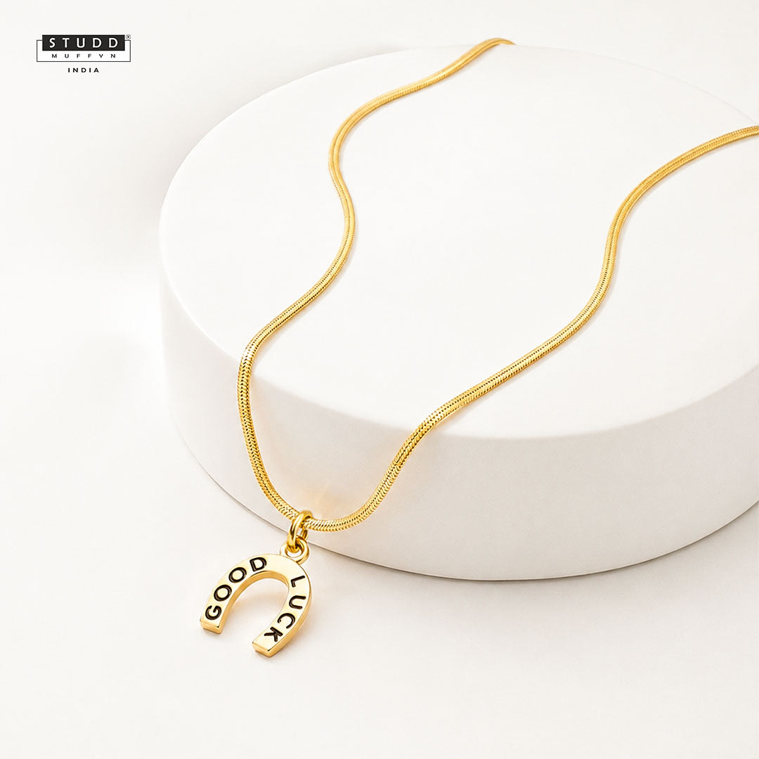 Good Luck Pendant - 24K Gold Plated [ With Velore Snake Chain]