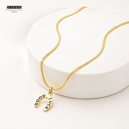 Good Luck Pendant - 24K Gold Plated [ With Velore Snake Chain]