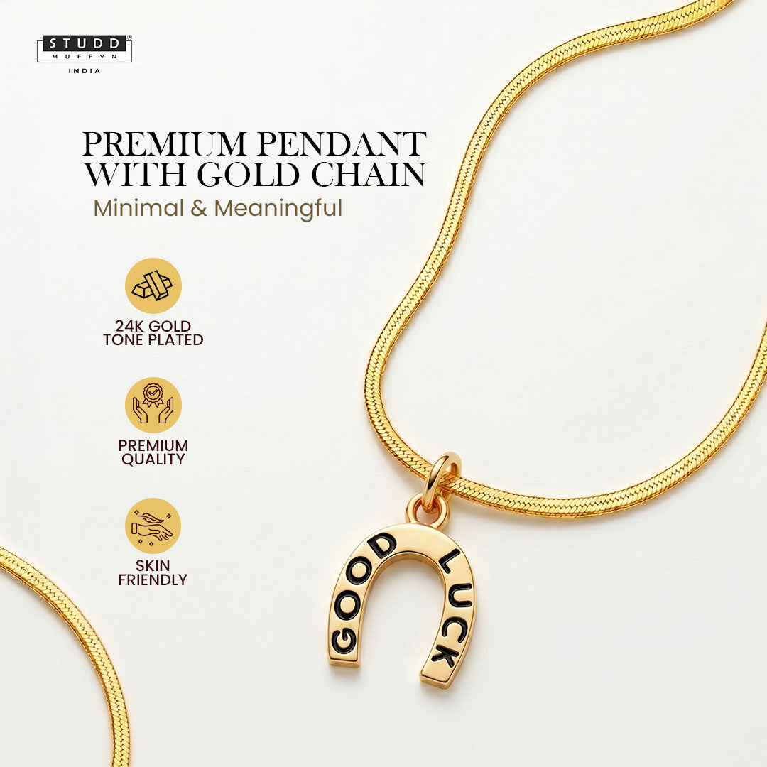 Good Luck Pendant - 24K Gold Plated [ With Velore Snake Chain]