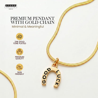 Good Luck Pendant - 24K Gold Plated [ With Velore Snake Chain]