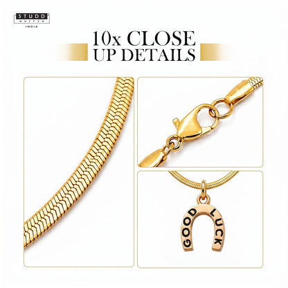 Good Luck Pendant - 24K Gold Plated [ With Velore Snake Chain]