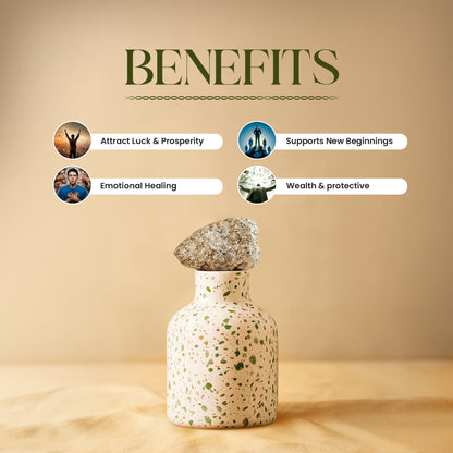 Green Aventurine Wishlist Vase With Pyrite Geode