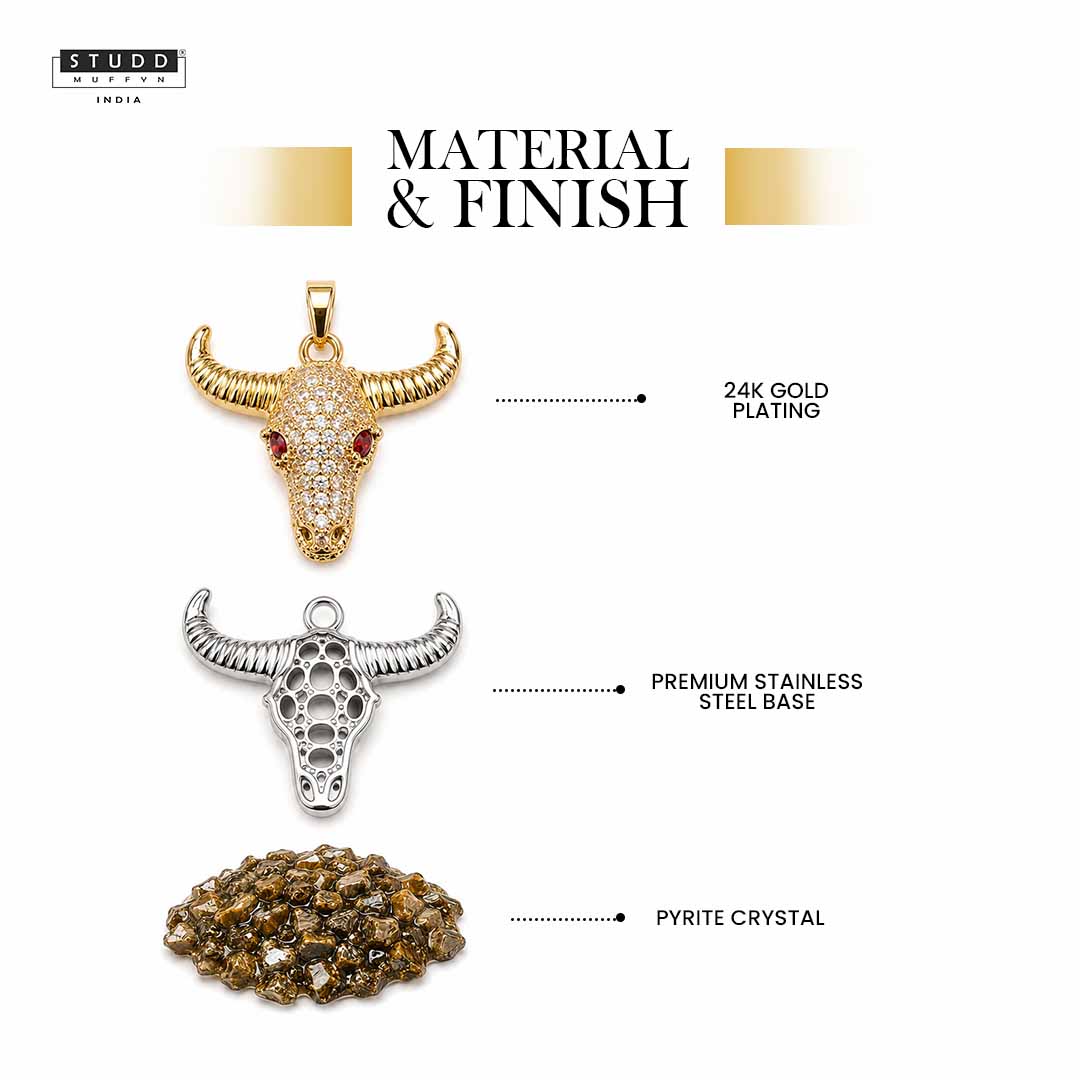 Guardian Bull Pendant - 24k Gold Toned