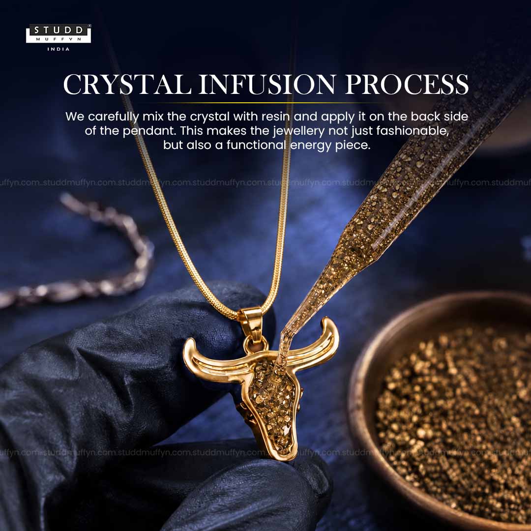 Guardian Bull Pendant - 24k Gold Tone Plated [ Gold Chain ]