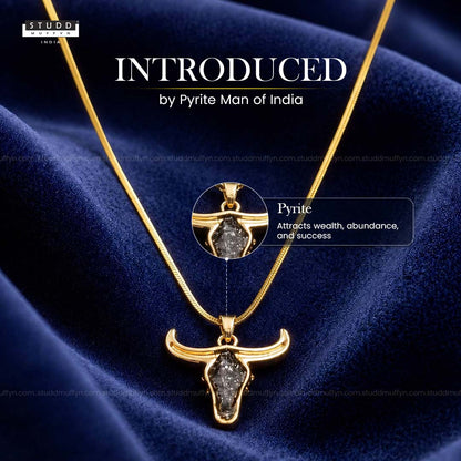 Guardian Bull Pendant - 24k Gold Tone Plated [ Gold Chain ]