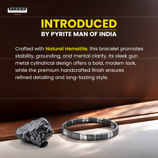 Gun Metal Grey Hematite Sleek Bracelet