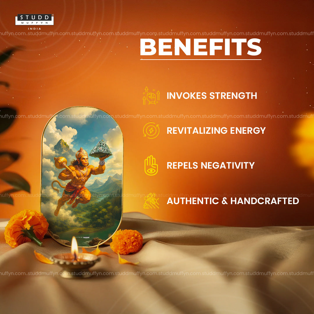 Lord Hanumana-Sanjeevani Parvat Pyrite Plate [Capsule Plate]