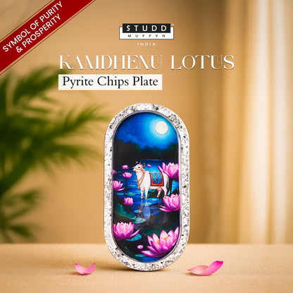 Kamdhenu Lotus Pyrite Trinket Tray [Capsule Shape]