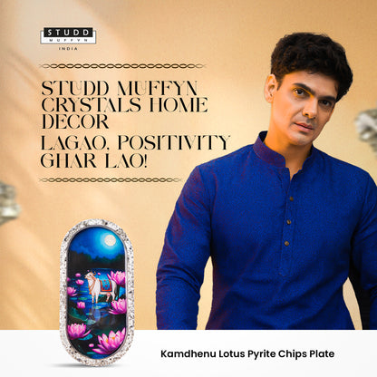 Kamdhenu Lotus Pyrite Trinket Tray [Capsule Shape]