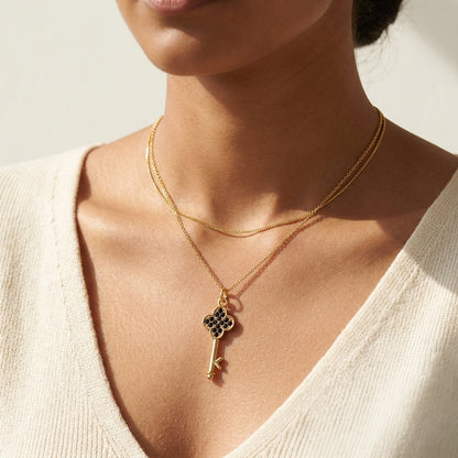 Key Pendant -  24K Gold Tone