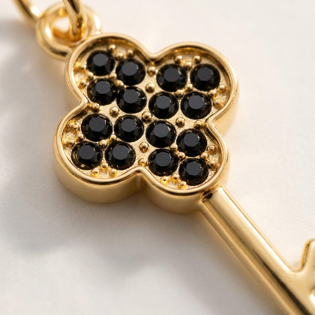 Key Pendant -  24K Gold Tone