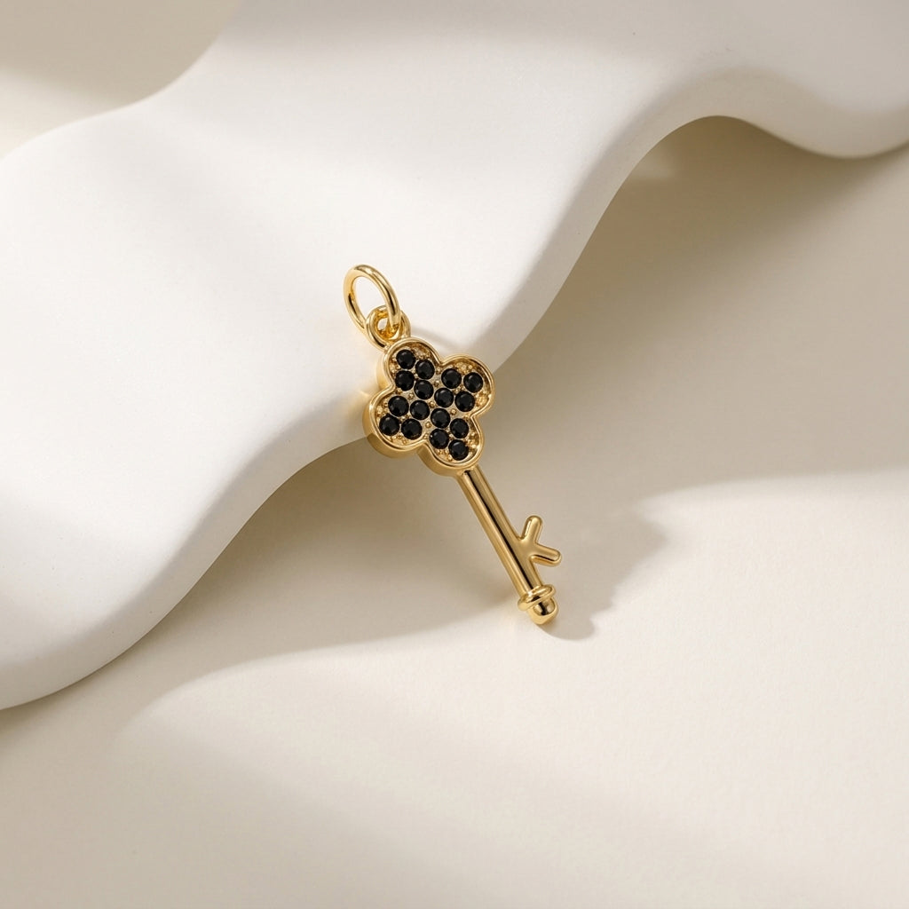 Key Pendant -  24K Gold Tone