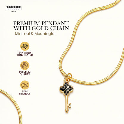 Key Pendant -  24K Gold Plated [ With Velore Snake Chain]