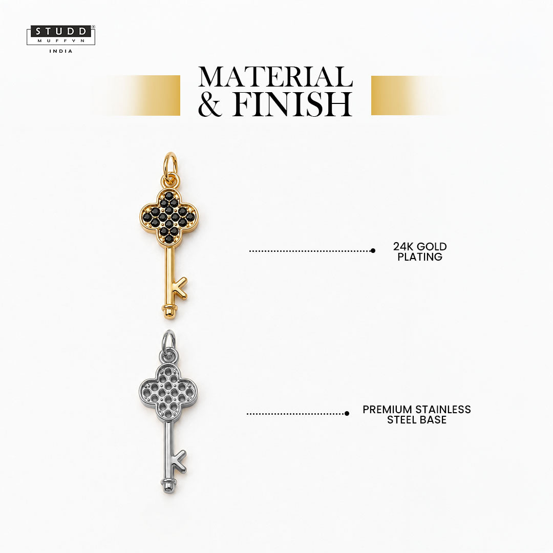 Key Pendant -  24K Gold Plated [ With Velore Snake Chain]