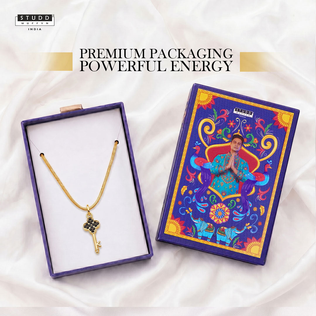 Key Pendant -  24K Gold Plated [ With Velore Snake Chain]