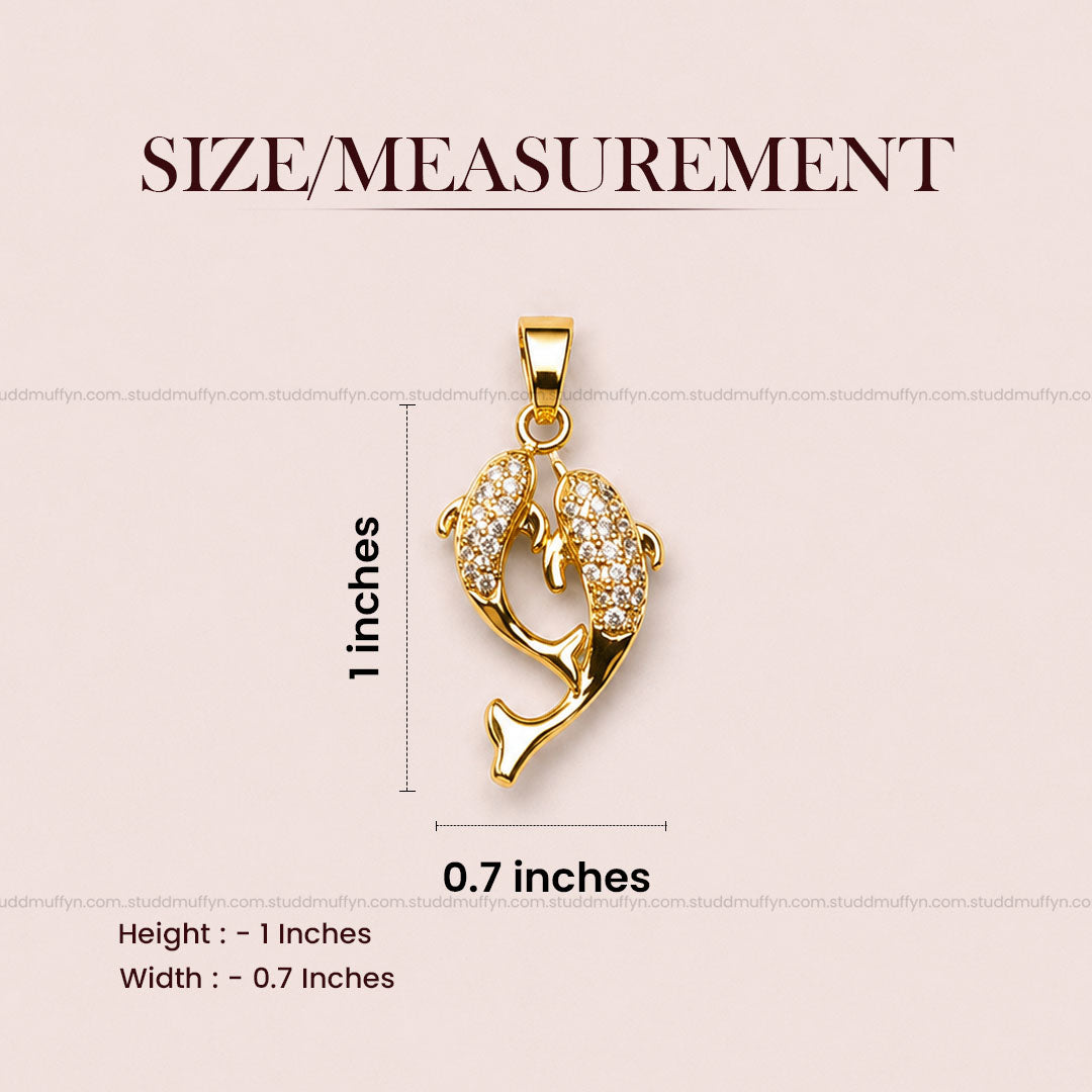Aqua of Koi Fish - 24K Gold Plated [ With Velore / Rice Chain]