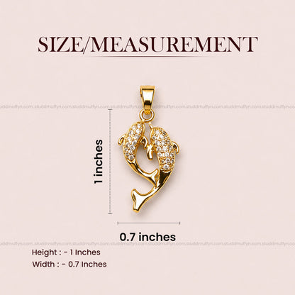 Aqua of Koi Fish - 24K Gold Plated [ With Velore / Rice Chain]