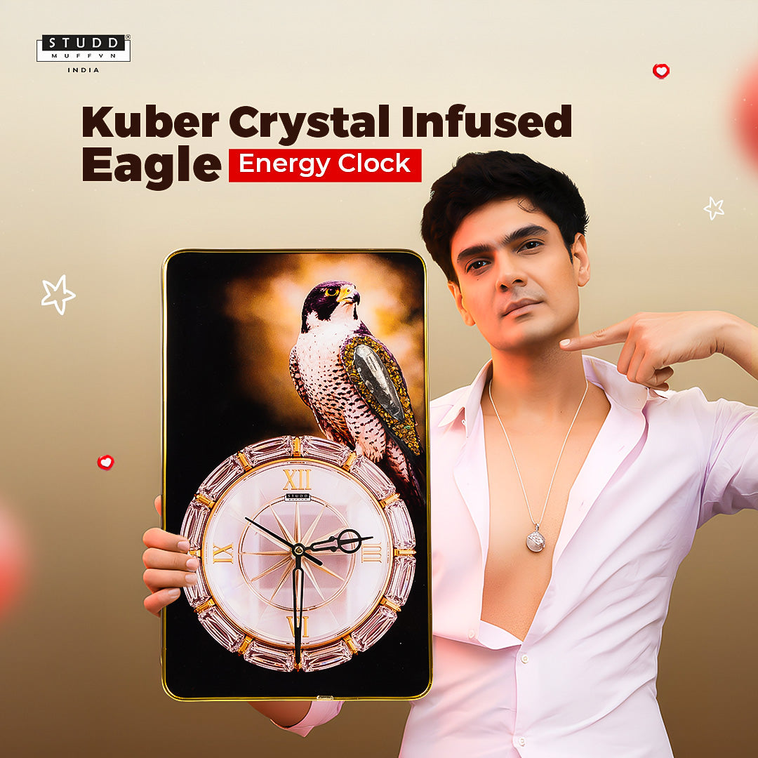 Kuber-Tiger Eye Eagle Clock