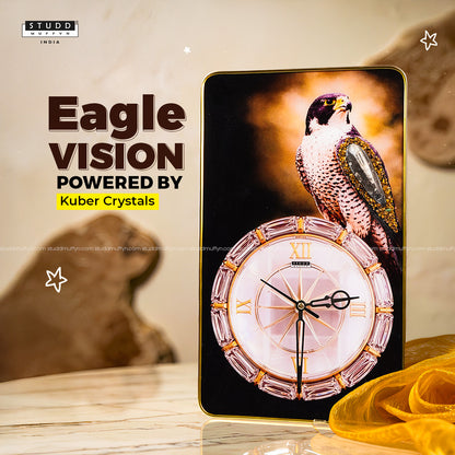 Kuber-Tiger Eye Eagle Clock