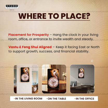 Kuber-Tiger Eye Eagle Clock