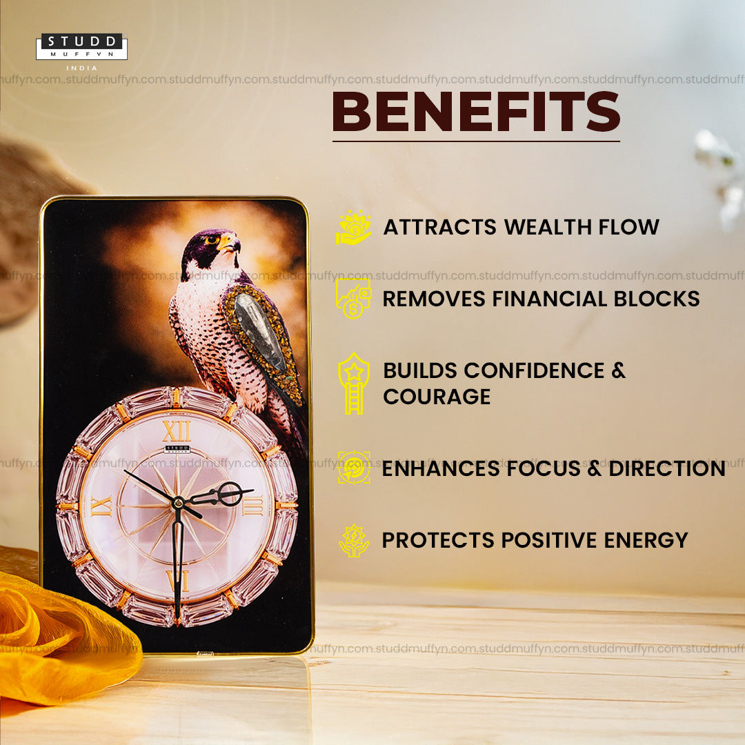 Kuber-Tiger Eye Eagle Clock