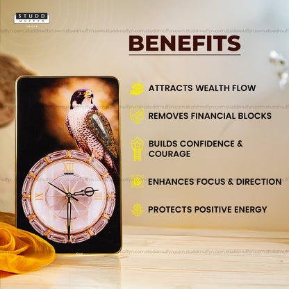 Kuber-Tiger Eye Eagle Clock