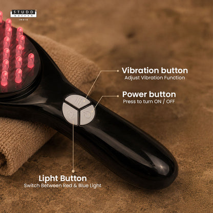 LED Red & Blue Light Therapy Comb for Hair Growth – Scalp Massage Brush