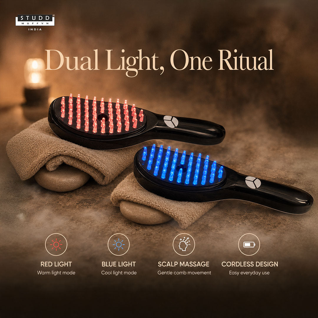 LED Red & Blue Light Therapy Comb for Hair Growth – Scalp Massage Brush