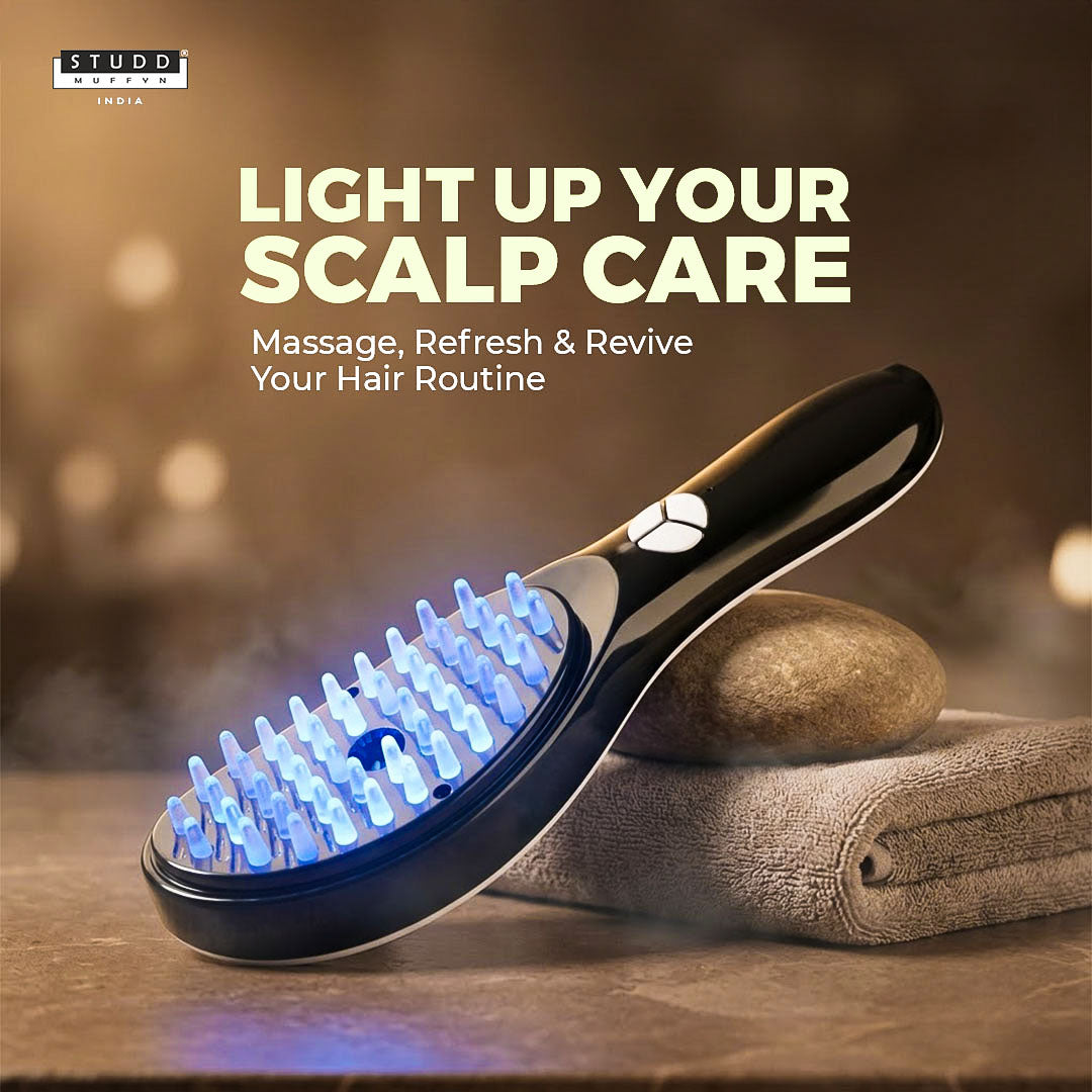 LED Red & Blue Light Therapy Comb for Hair Growth – Scalp Massage Brush