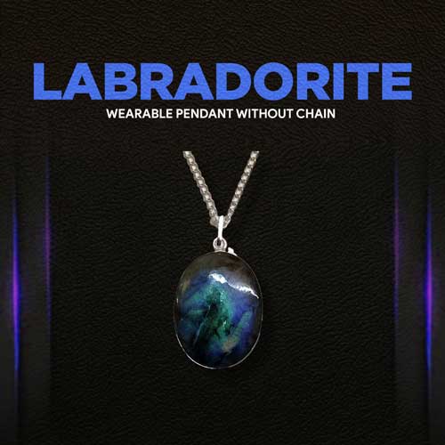 Labradorite (Wearable Pendant without chain) for reducing anxiety.
