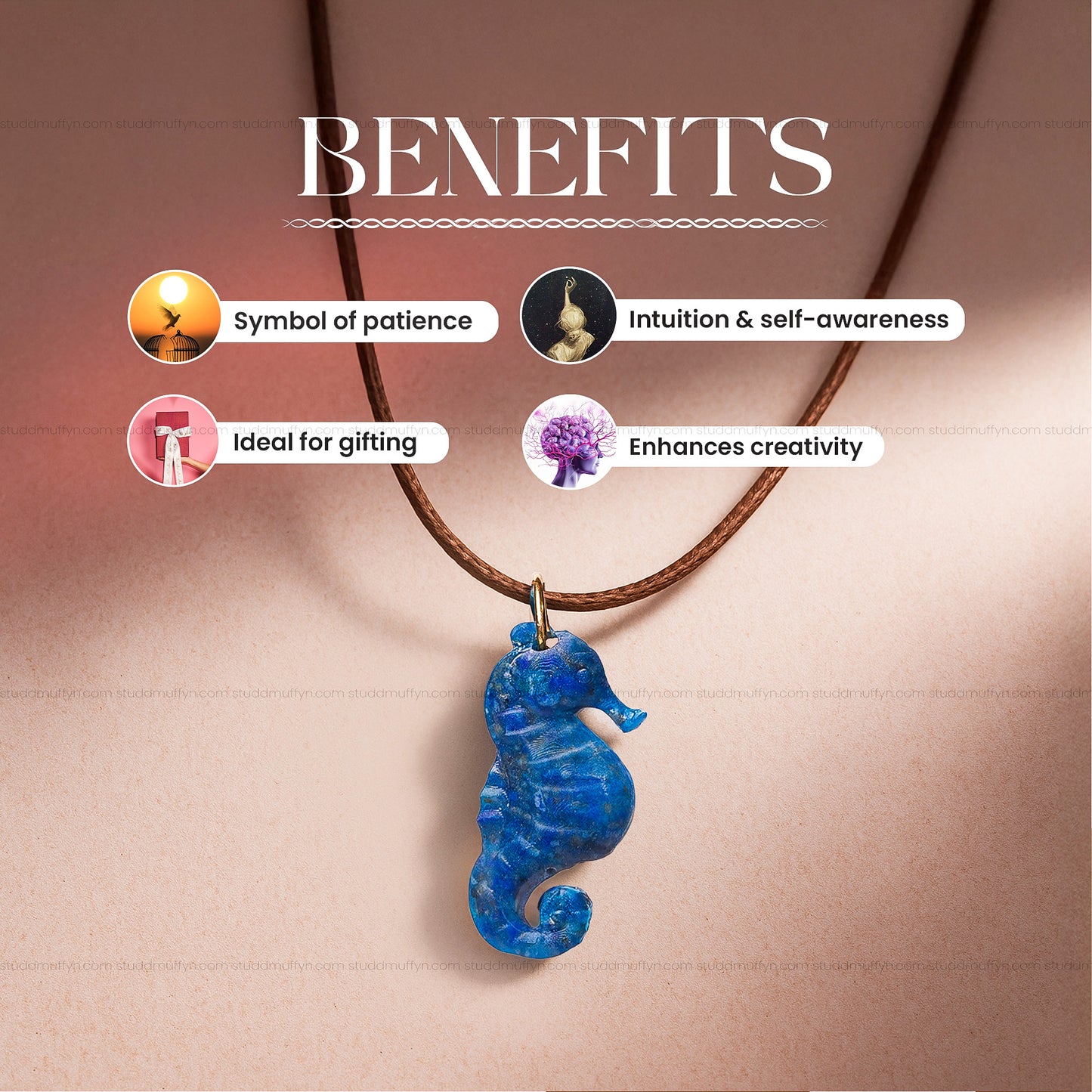 Lapis Lazuli Seahorse Pendant