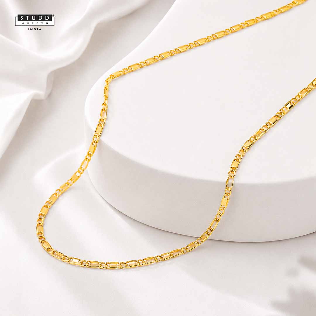 Golden Link Chain - 24K Gold Plated [ Pack of 2 ]